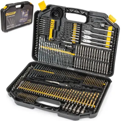 246 delni set HSS svedrov in povrtal + kovček