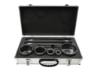 9 delni set diamantnih kronskih žag  SDS+ in SDS MAX – za beton in opeko + alu kovček