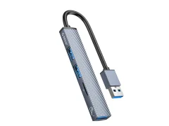 USB hub s 4 vhodi, 1x USB 3.0, 2x USB 2.0, TF+microSD, 0,15m, aluminij, ORICO AH-A12F
