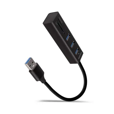AXAGON Hub 3x USB 3.2 + čitalnik  SD, MicroSD, 20 cm USB-A/