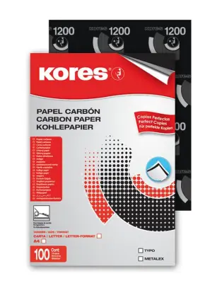 Kores Karbon papir črn, 100 listov