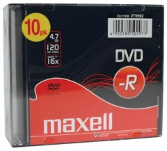 MAXELL DVD-R 4,7GB 16X 10kos 5mm škatlice