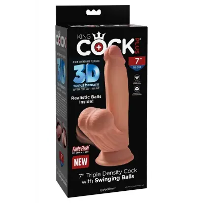 DILDO King Cock Plus With Swinging Balls 7 Tan