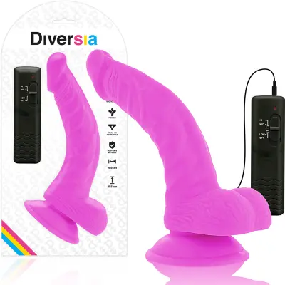 VIBRACIJSKI PENIS Diversia Flexible Purple (21,5 cm)