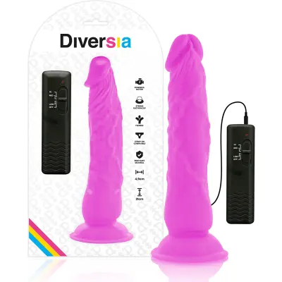 VIBRACIJSKI PENIS Diversia Flexible Purple (21 cm)