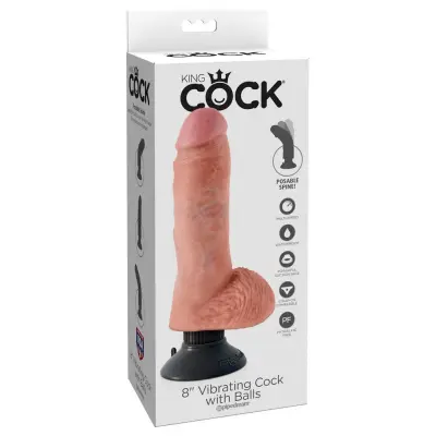 VIBRACIJSKI PENIS King Cock With Balls 8"