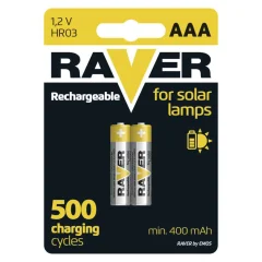 Rezervne baterije za solarne svetilke RAVER SOLAR AAA 400mAh 2 kosa