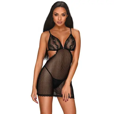 NEGLIŽE Obsessive Millagro Black-črna-L/XL