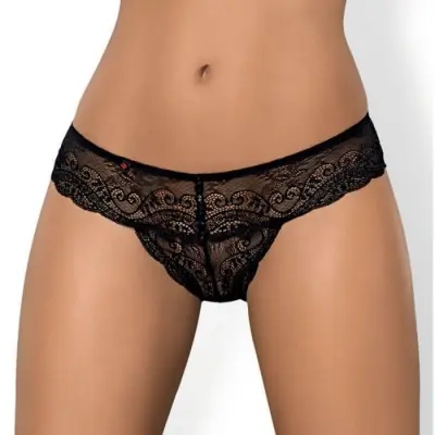 TANGA HLAČKE Obsessive Miamor-črna-L/XL