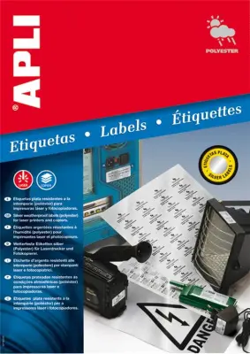 APLI Vrem. odp. nalepke, sreb., 45,7 x 21, mm 48/stran, 20 listov