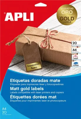 APLI Vrem. odp. nalepke, zlate 210 x 297 mm 1/stran, 20 listov
