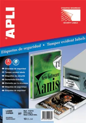 APLI Nalepke, varnostne 45,7 x 21,2 mm 48/stran, 10 listov