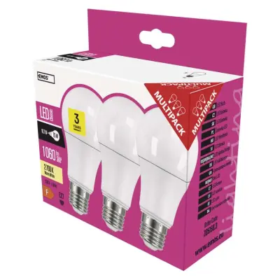 LED žarnica classic A60 10,7W E27 WW 3 kos