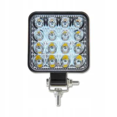 LED delovna svetilka 10-30V IP67 48W 16 LED 6000K kvadratna