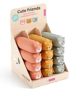 Displej z 12 silikonskimi peresnicami ANIMALS CUTE B2FUN