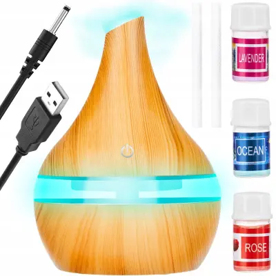 4v1 LED RGB vlažilec zraka difuzor 300ml + 3 eterična olja