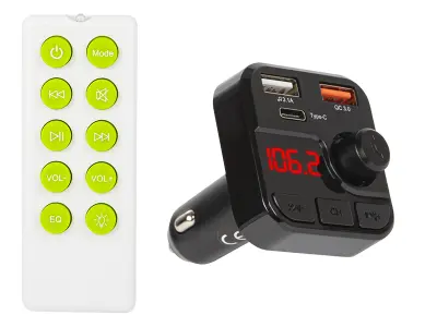 Bluetooth 5.0 avto FM oddajnik MP3 2x USB 3.0 12-24V microSD + daljinec