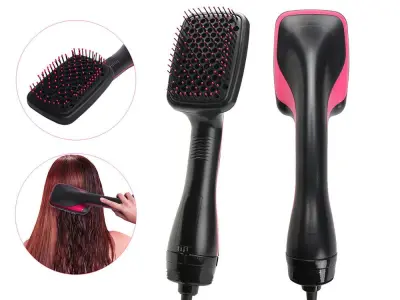 1000W električna krtača za ravnanje las s sušilcem – fen za ravnanje