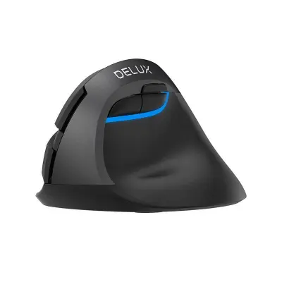 Ergonomska vertikalna brezžična miška RGB 2400DPI črna