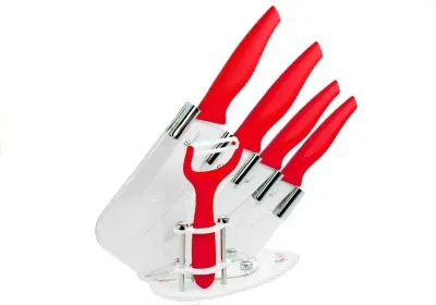 Kuhinjski set 5 nožev + stojalo