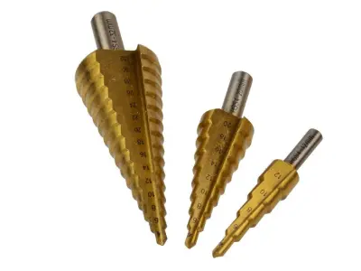 Set HSS konusnih svedrov stožec, smrekica 4-32mm – stopničasti svedri