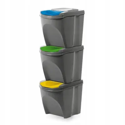 3x 25L koš za ločevanje odpadkov