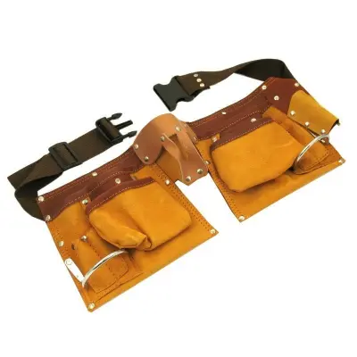 Usnjeni pas za orodje 11 žepov + obroč