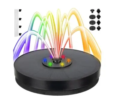 LED RGB solarna plavajoča vrtna fontana – črpalka za ribnike