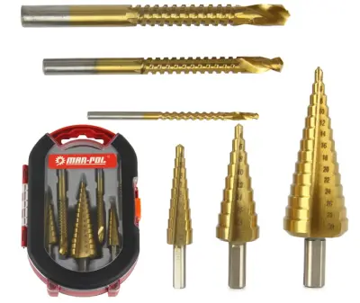 Set 6x HSS konusnih svedrov povrtal 4-30mm + svedri