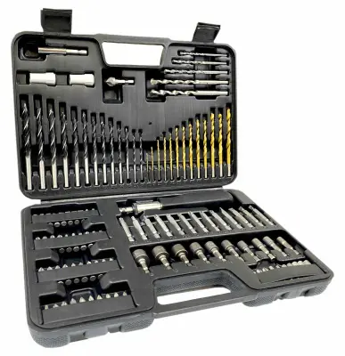 Set 109 delni bitov in svedrov v kovčku – izvijač z račno