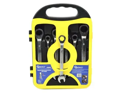 7 Delni Set viličasto-obročnih ratchet ključev z ragljo 8-19mm