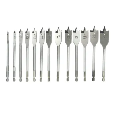 Set HEX 13 ploščatih rezkalnih svedrov za les 6-25mm