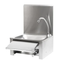 Stenski inox umivalnik z vklopom na koleno + armatura 2