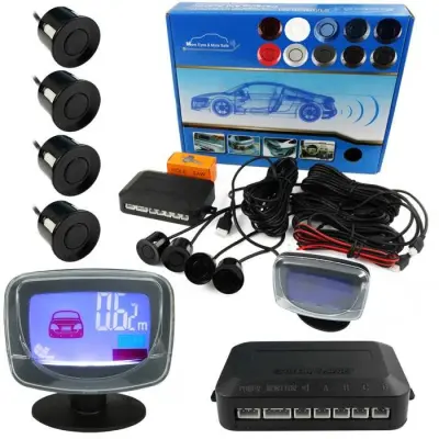 Set 12V avto parkirni senzorji LCD – temno modri