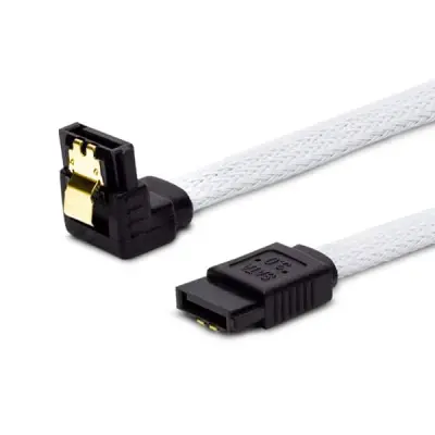 SATA kabel III kotni 50cm pleteni beli
