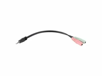 Pretvornik JACK 3,5 konektor 4 pin / 2x JACK 3,5 stereo vtičnica 0,2 m