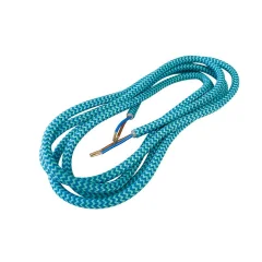 Kabel prevlečen s tekstilom 1,8m 2x0,75mm  turkizna/modra