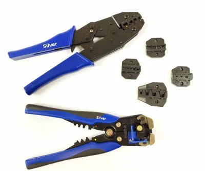 Set grip klešč za kabelske kontakte in stiskanje + 5 matric v torbici