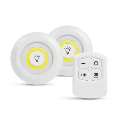 Set 2 COB LED baterijskih svetilk z daljincem in časovnikom
