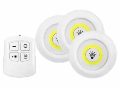Set 3 COB LED baterijskih svetilk z daljincem 3x1W