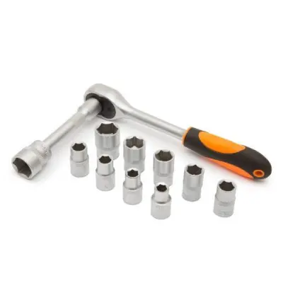 Komplet nasadnih ključev 12 delni 10 - 24 mm z dvosmerno ragljo 1/2" in podaljškom