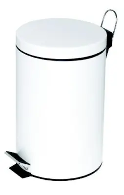 ALCO Koš za smeti s pedalom, 12l, bel