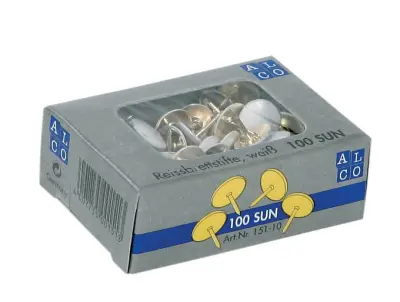 ALCO Risalni žebljički, beli, 100 kos
