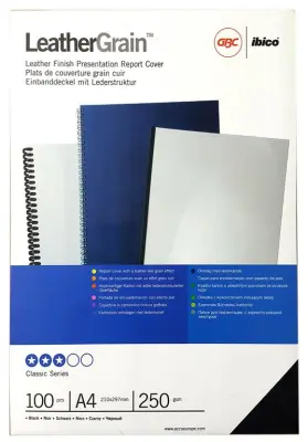GBC Karton marmor črn, A4, 250 g, 100 kos za vezavo