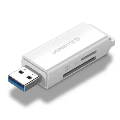 SD microSD čitalec pomnilniških kartic USB 3.0 bel