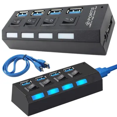 4 vratni USB 3.0 razdelilnik s stikalom – priklopna postaja razdelilec