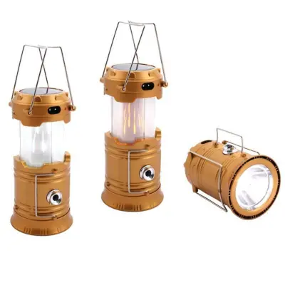 Luč z učinkom plamena (baterija, sončna polnitev + USB) za kampiranje