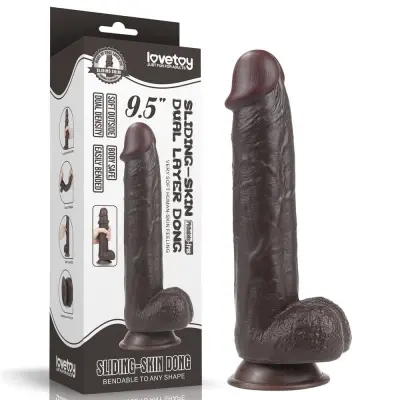 DILDO Lovetoy Sliding Skin Brown 9,5