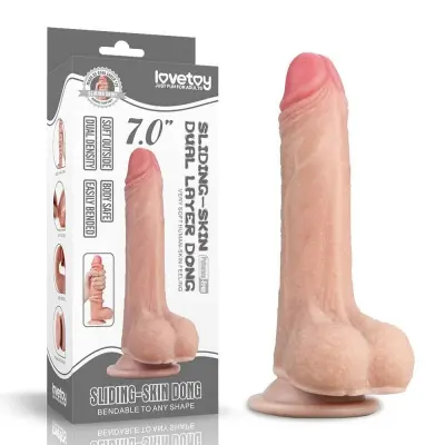 DILDO LOVETOY  Sliding Skin Dual Layer 7"