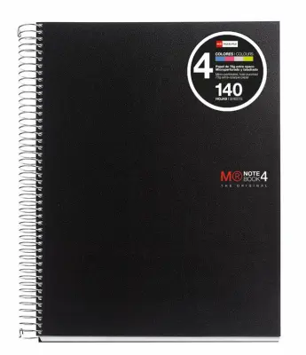 MiquelRius Zvezek A5, karo, 140-listni, 70g, PP, črn